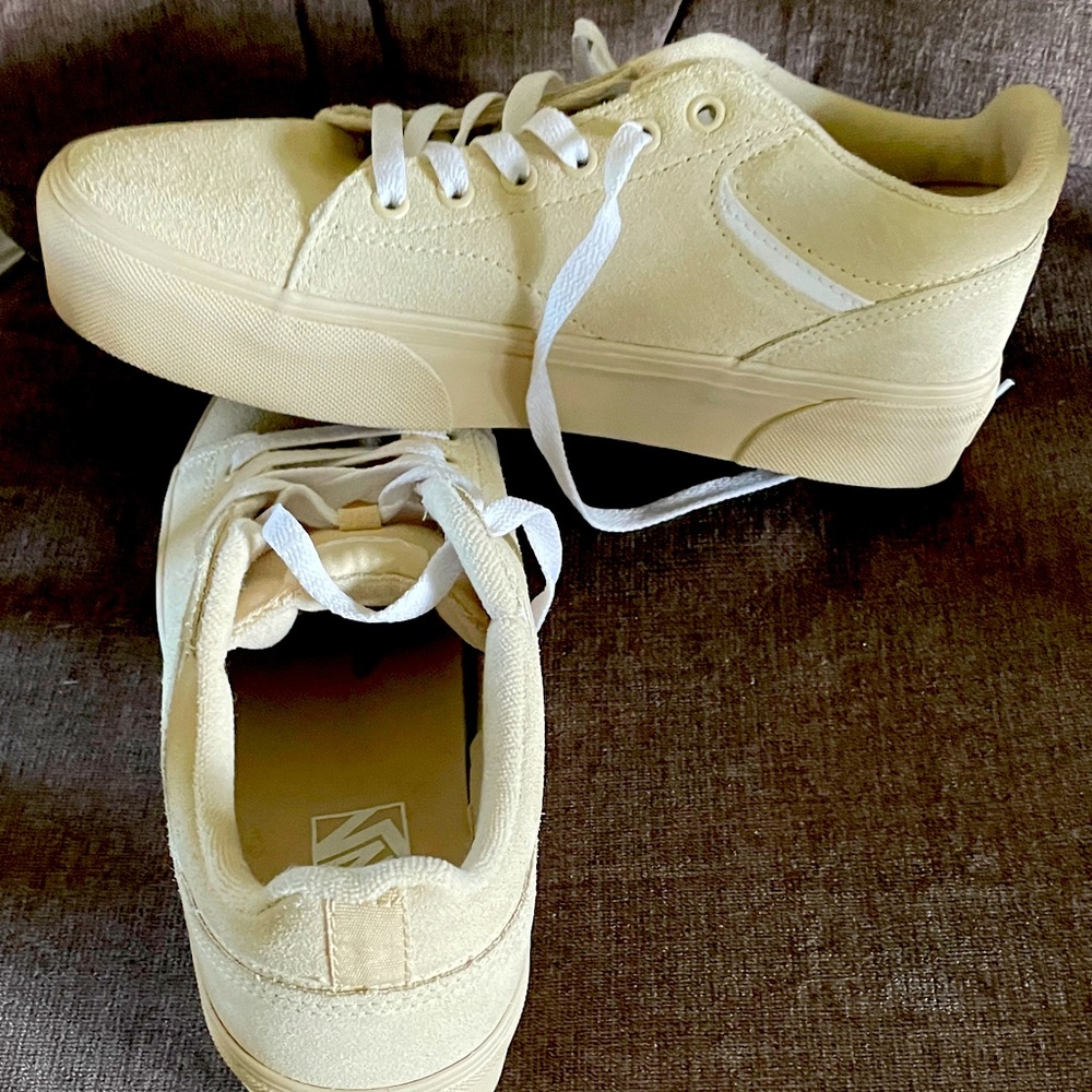 Vans Cream Athletic Shoes